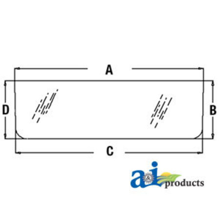 A & I PRODUCTS Glass, Rear, Middle 53" x33" x4.5" A-AT87527